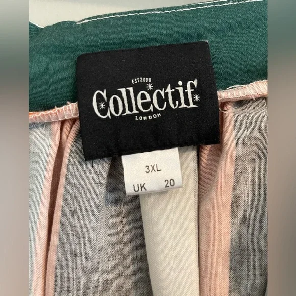 Collectif Jasmine Pumpkin Striped Halloween Swing Skirt - Picture 5 of 8